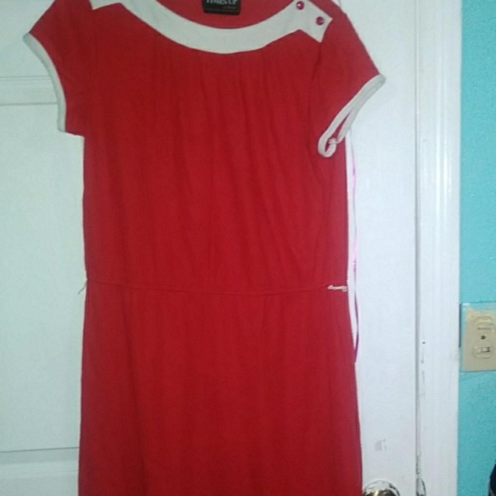 Red and white dress
